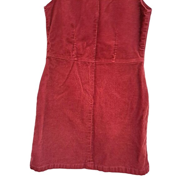 Y2K American Eagle Red Corduroy Sleeveless Dress Size 6 Vintage - Picture 7 of 8